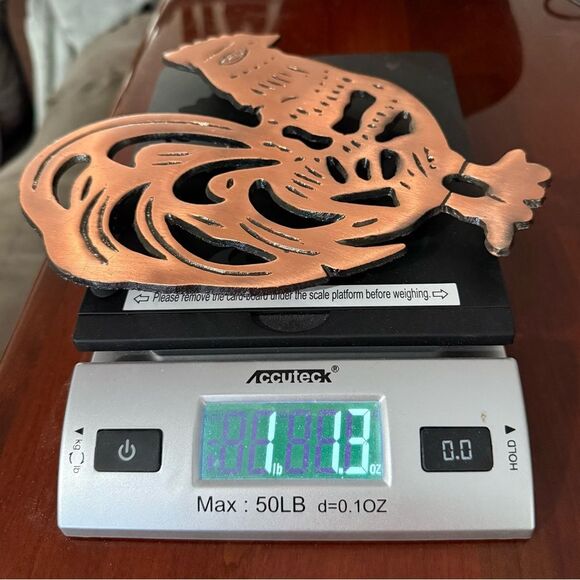 Vintage ODI 1995 Cast Iron Copper Rooster Trivet Wall Han Country Farmhouse - Picture 9 of 10